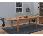 Eiken tafel Derby 90x180 - 270 cm met 2 aansteekplaten 