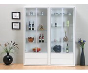 Witte vitrinekast Quadra, set van 2 stuks Tvilum