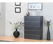 Verona ladenkast met 5 laden zwartbruin, 109cm hoog Tvilum