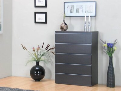 Tvilum Verona ladenkast met 5 laden zwartbruin, 109cm hoog