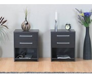 Twee nachtkastjes Naia met 2 laden en een open vak Tvilum