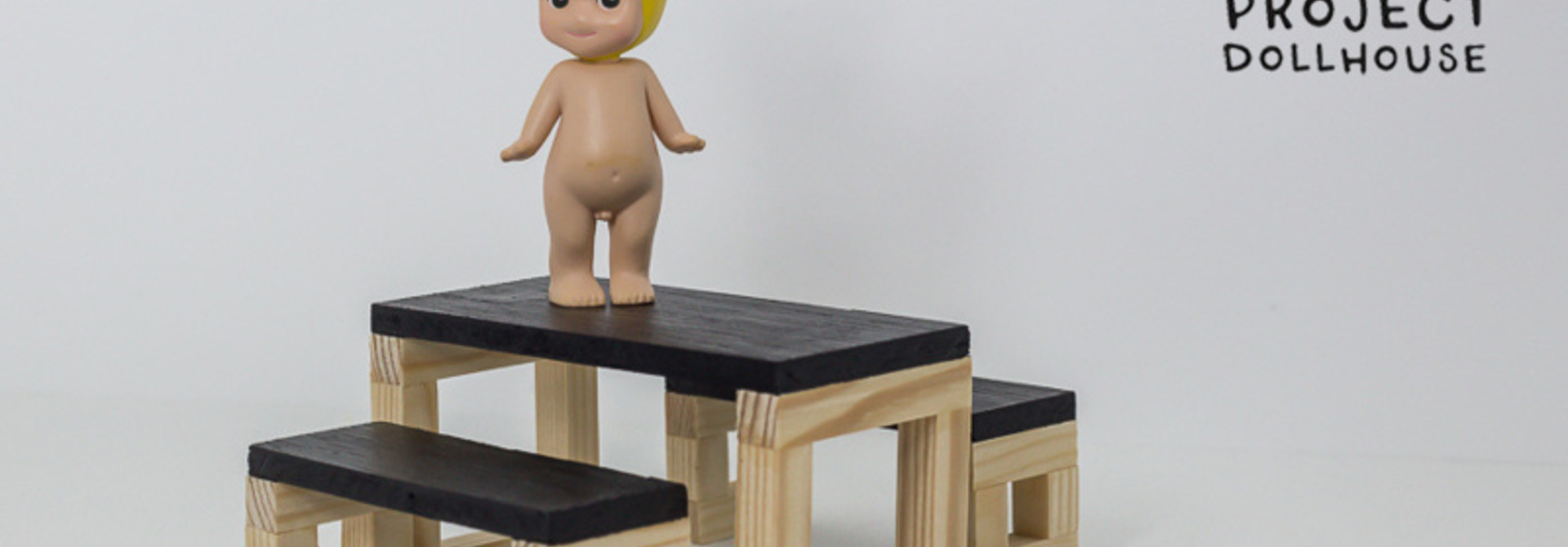 Moderne eettafel set houten onderstel