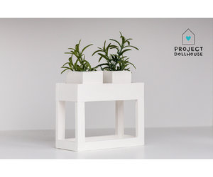 Onderdrukker pad Elegantie Moderne plantentafel Wit | Project Dollhouse - Project Dollhouse