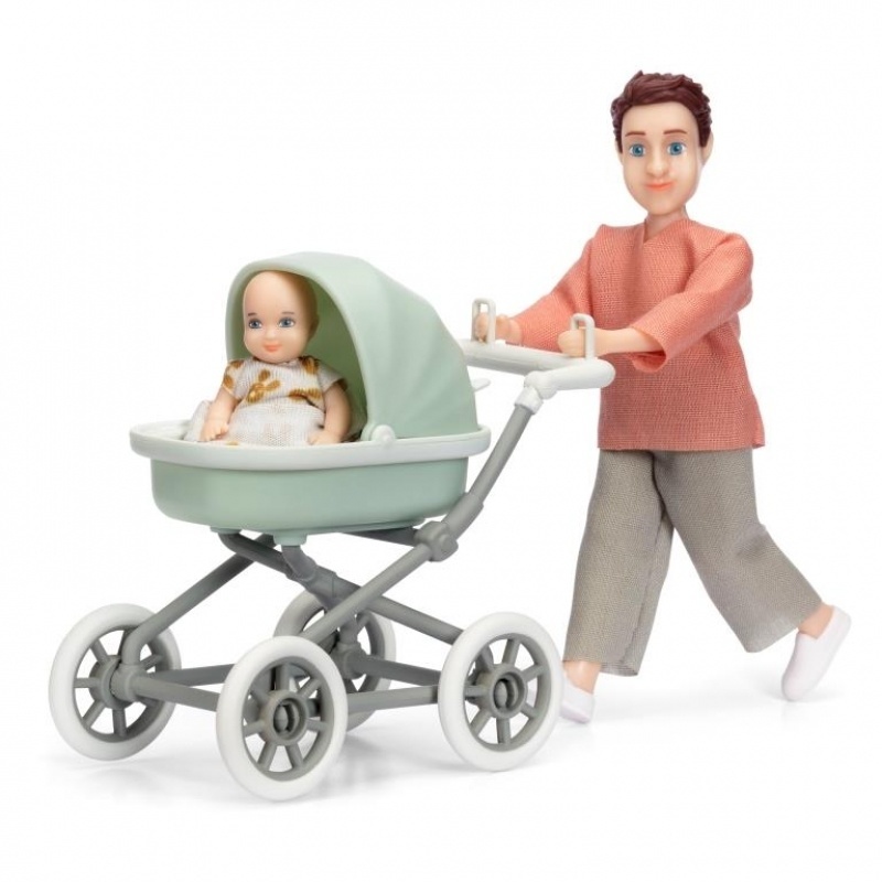 Lundby Man met Kinderwagen en Baby Bestel Eenvoudig! Project Dollhouse