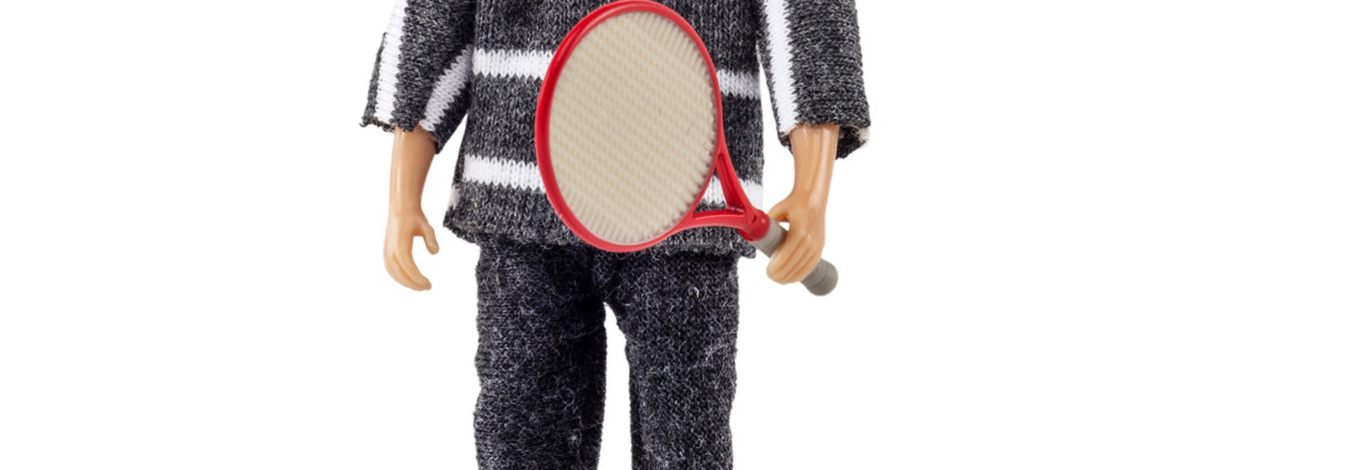 Poppenhuis Man met Tennisrackets