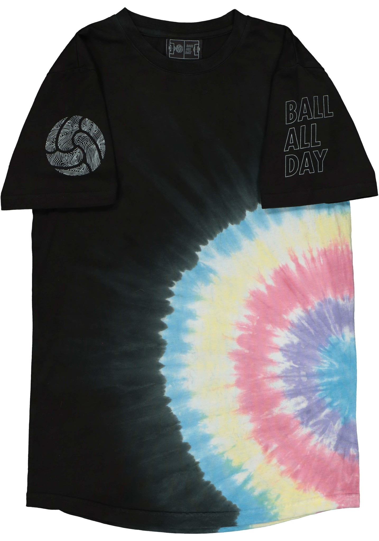 ball all day, BAD Colorful Tie Dye T-shirt, White - ball all day