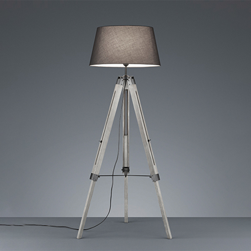 Vloerlamp Tripod - Hout - Grijs