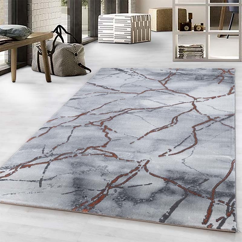 Vloerkleed Naxos Marble Brons - 80x250cm - Meerkleurig - 123vloerkleed.nl is de online webshop voor vloerkleden en woonaccessoires.