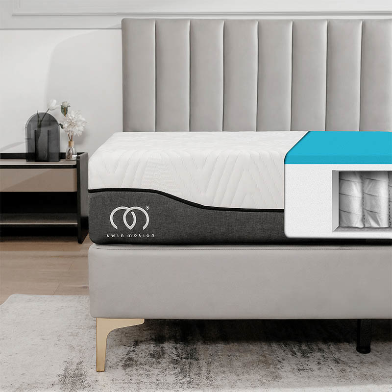 Twin Motion Matras - Eenpersoons - 90x200 - 25 cm dik - Pocketveer matras - Antiallergisch - Hybride Koudschuim - Pocketvering | Zeer luxe & comfortabele matras 90x200 | Tencel® ti