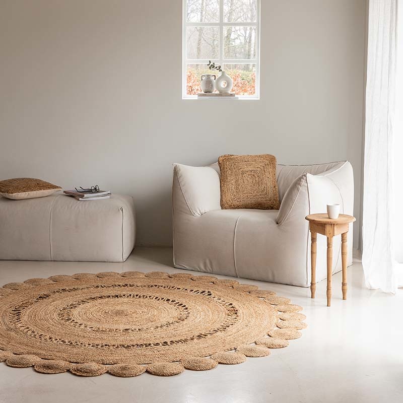 Jute Vloerkleed Rond - Braided