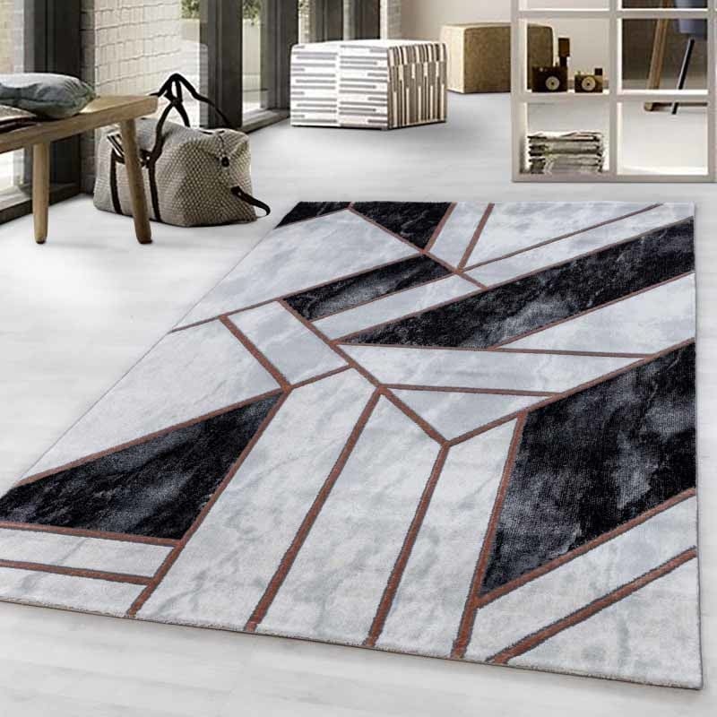 Modern vloerkleed - Marble Design Grijs Bruin 200x290cm