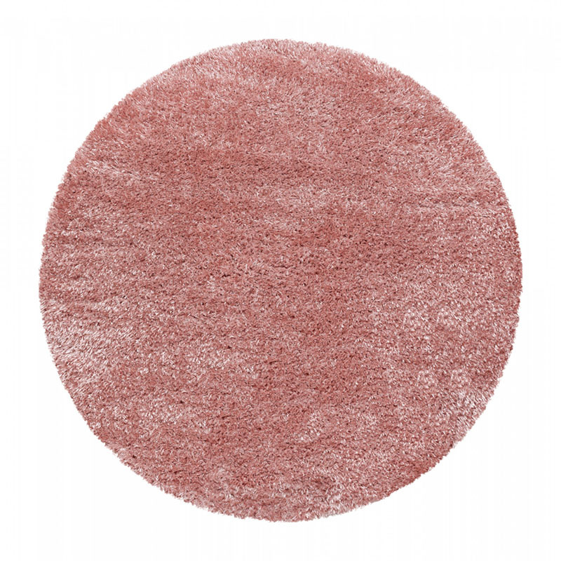 Rond Hoogpolig vloerkleed - Blushy Roze Ø 120cm