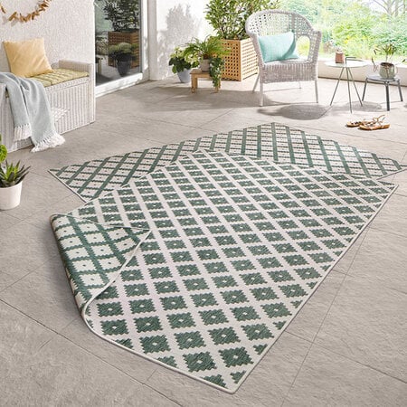 Buitenkleed Duo Squares - Groen/Creme