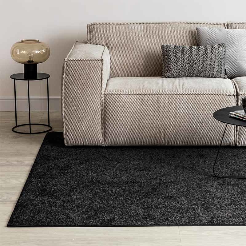 Carpet Studio Santa Fe Vloerkleed 190x290cm - Laagpolig Tapijt Woonkamer - Tapijt Slaapkamer - Kleed Zwart