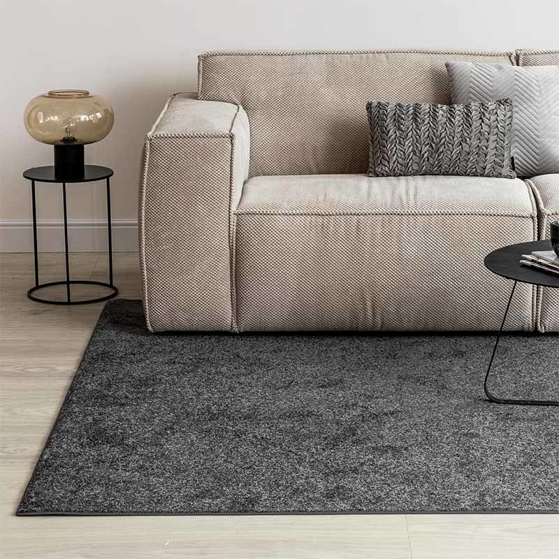 Carpet Studio Santa Fe Vloerkleed 190x290cm - Laagpolig Tapijt Woonkamer - Tapijt Slaapkamer - Kleed Donkergrijs