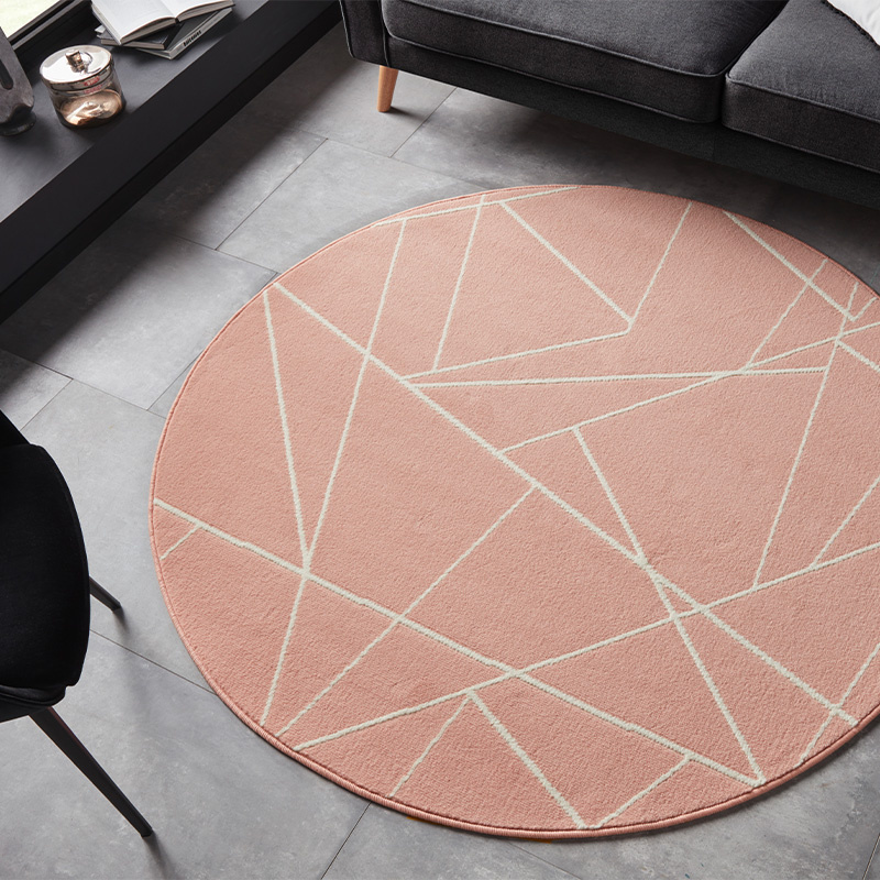 Rond vloerkleed Geometrical - roze 140 cm rond