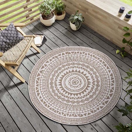 Dubbelzijdig Rond Vloerkleed Coron - Beige