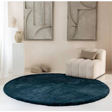 Vloerkleed Comfy Rond - Dark Blue