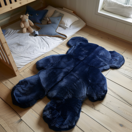 Kinder Vloerkleed Comfy Teddy - Blauw