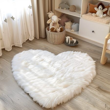 Kinder Vloerkleed Comfy Heart - Crème