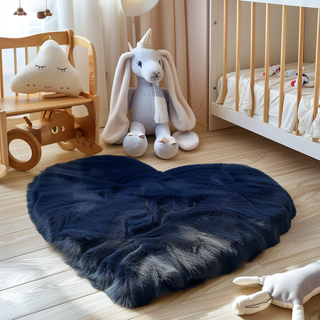 Kinder Vloerkleed Comfy Heart - Blauw