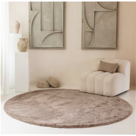 Vloerkleed Comfy Rond - Taupe - 200 Ø cm 