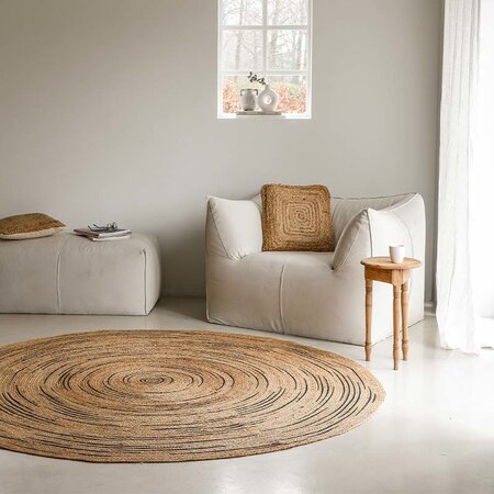 Jute Vloerkleed Rond - Sketch - 160 Ø cm