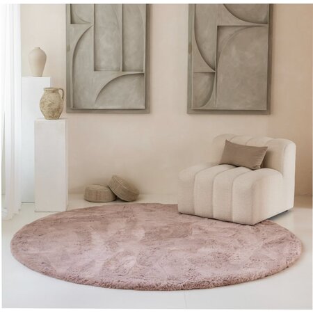 Vloerkleed Comfy Rond - Oud Roze  - 160 Ø cm 