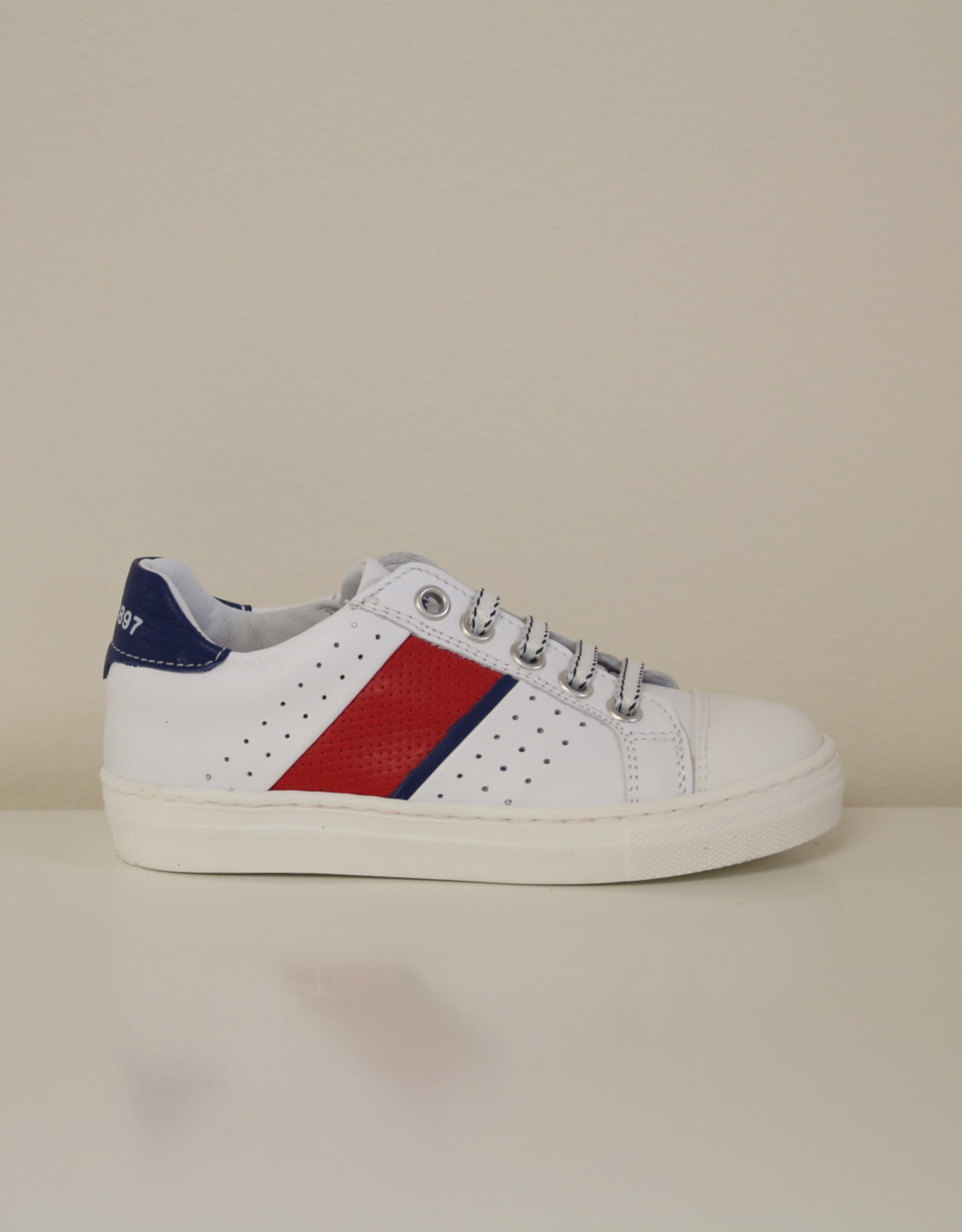Banaline witte sneaker rood accent - Benjamine