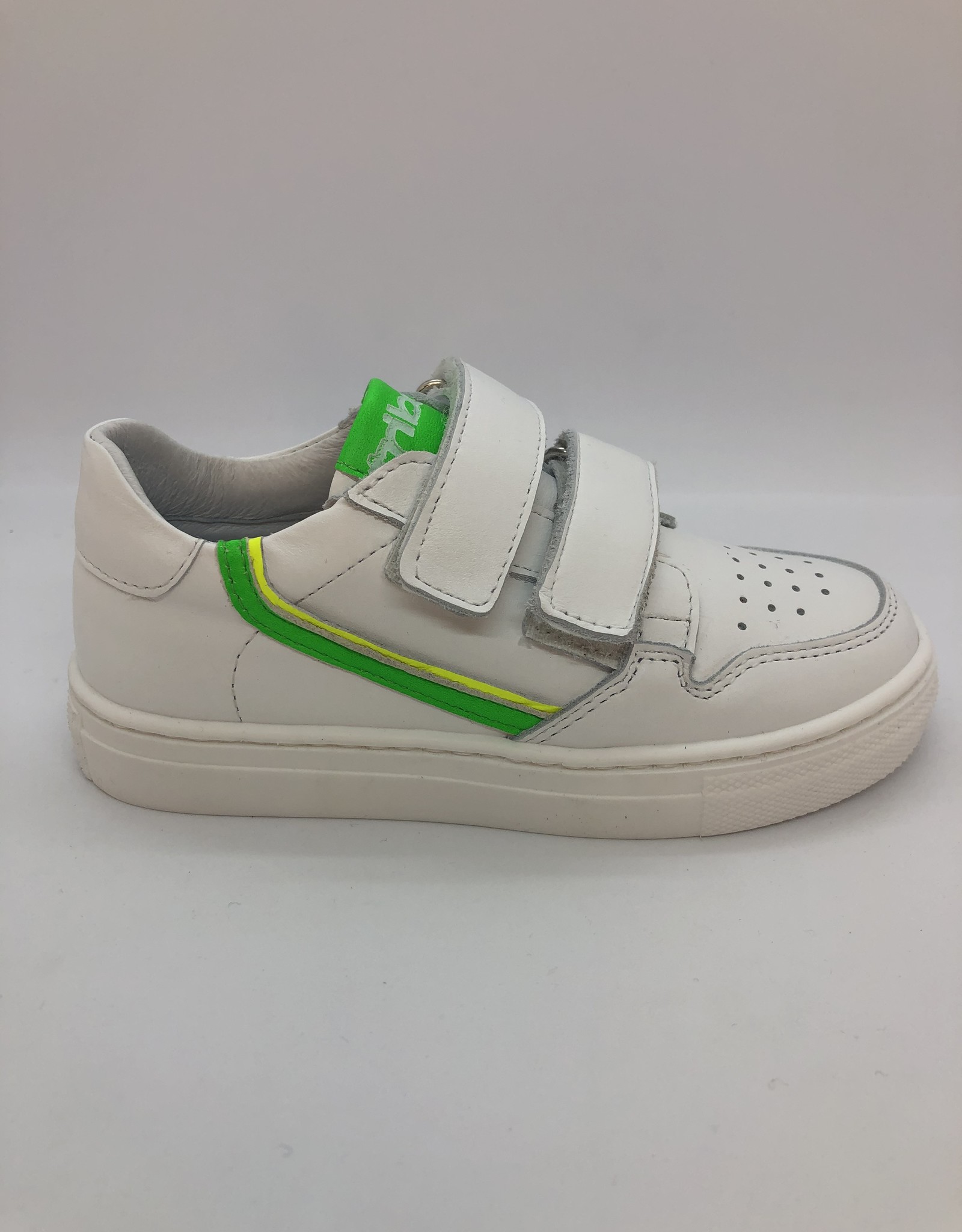Triboo 8879 witte sneaker velcro groen/geel - Benjamine