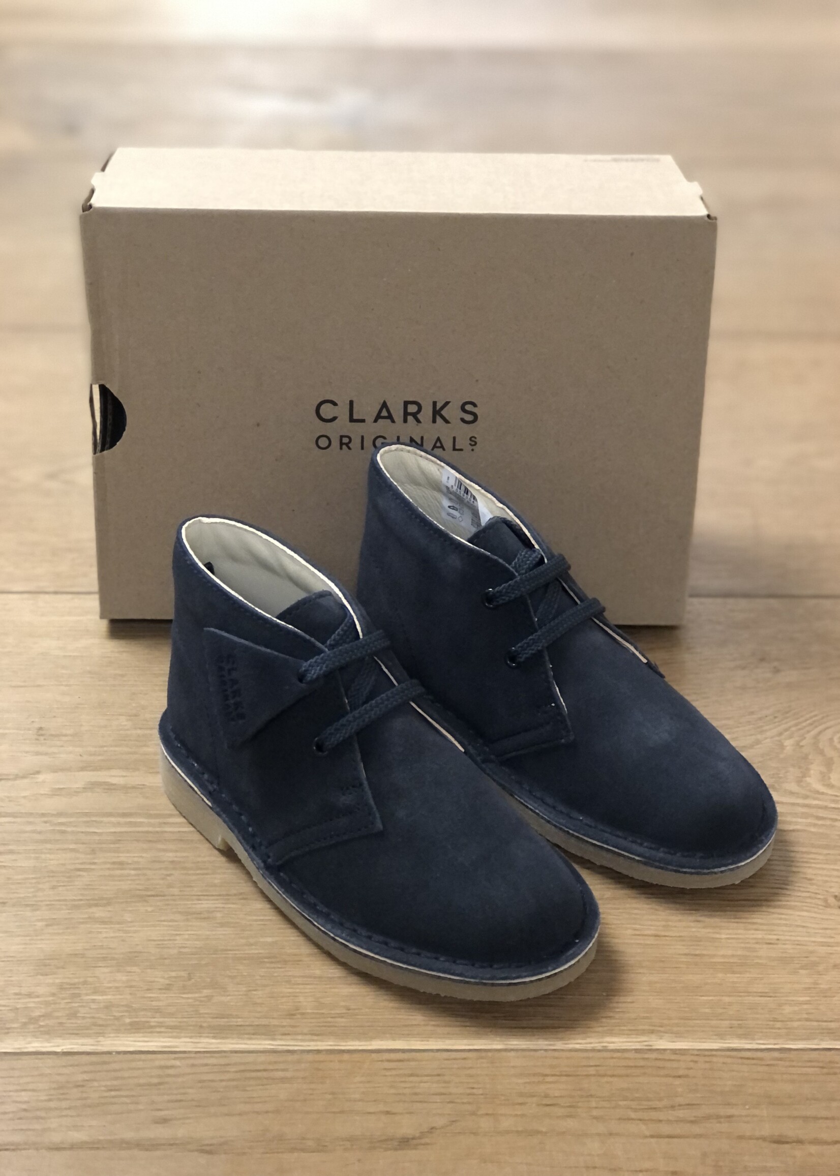 clarks desert boot navy