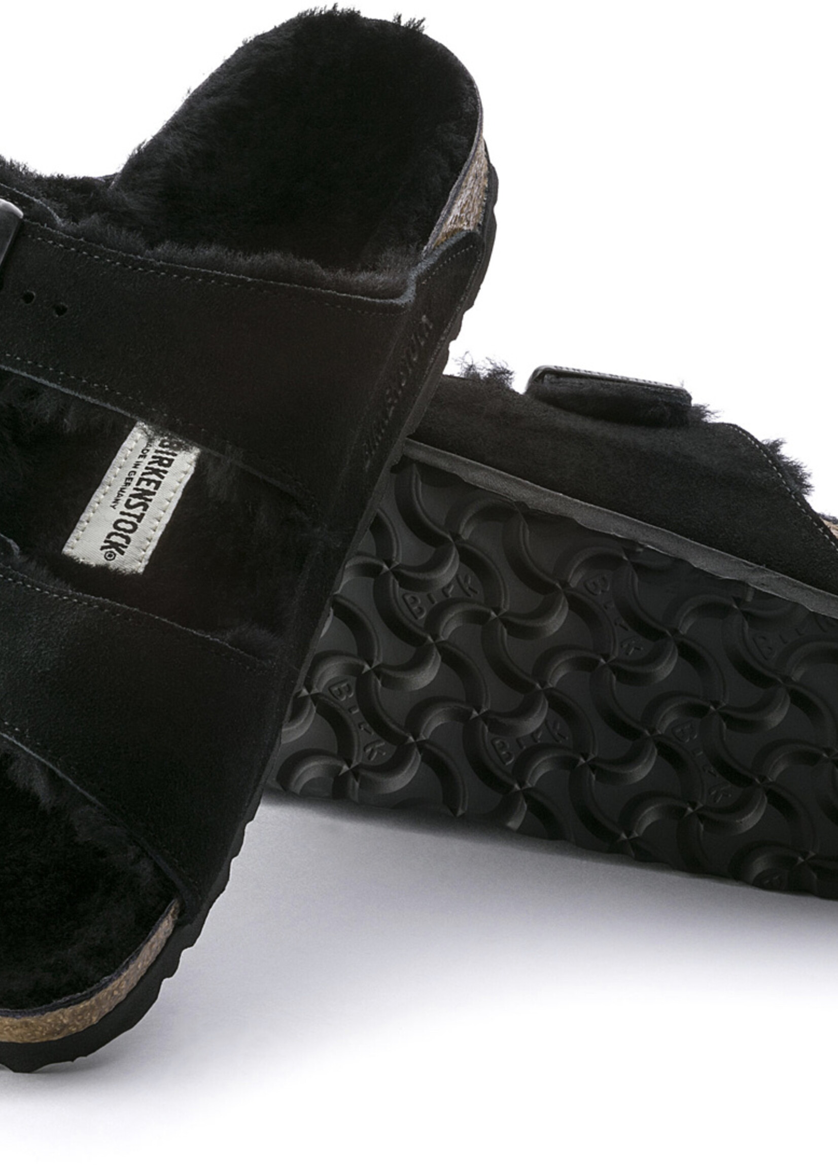 Birkenstock arizona fur shearling black