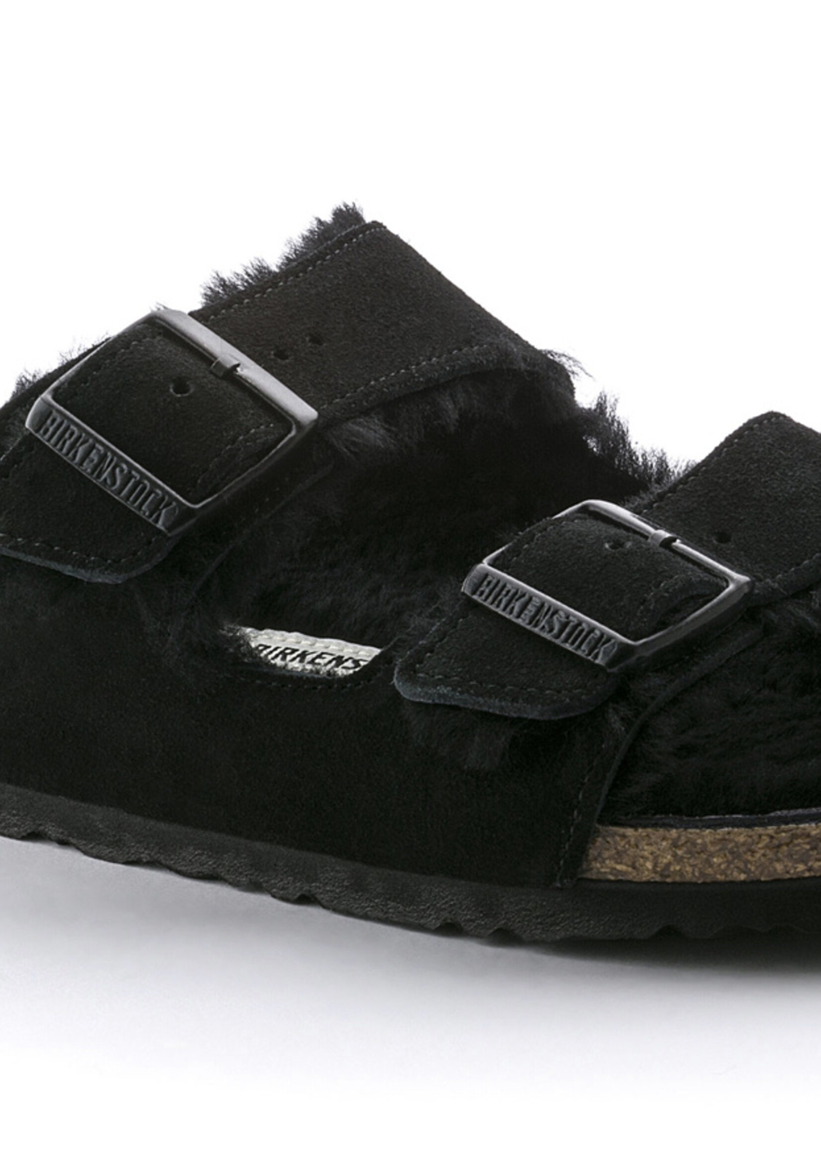 Birkenstock arizona fur shearling black