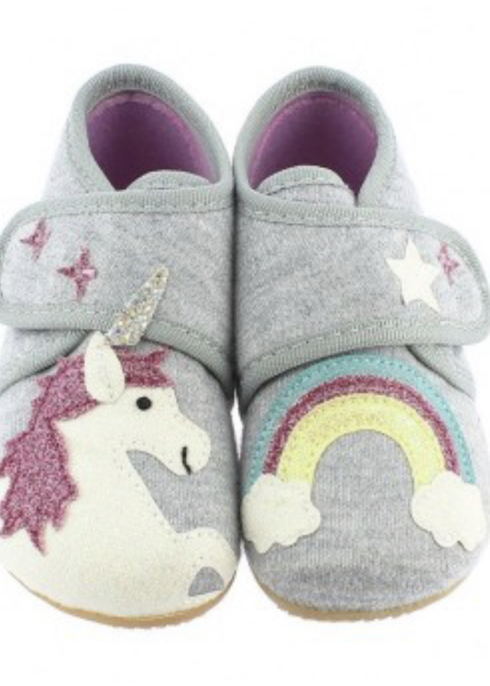 Kitzbuhel 3301 baby velcro unicorn & rainbow lichtgrijs