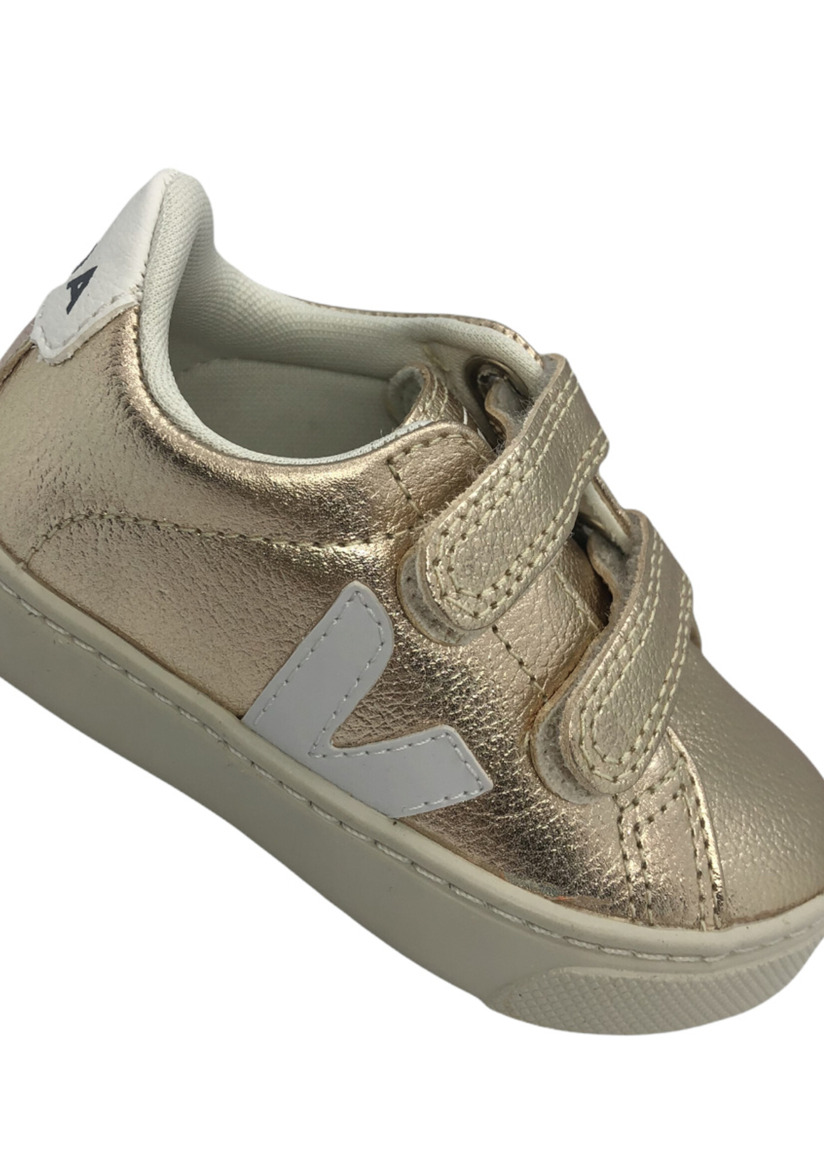 VEJA small esplar velcro chromefree platine white