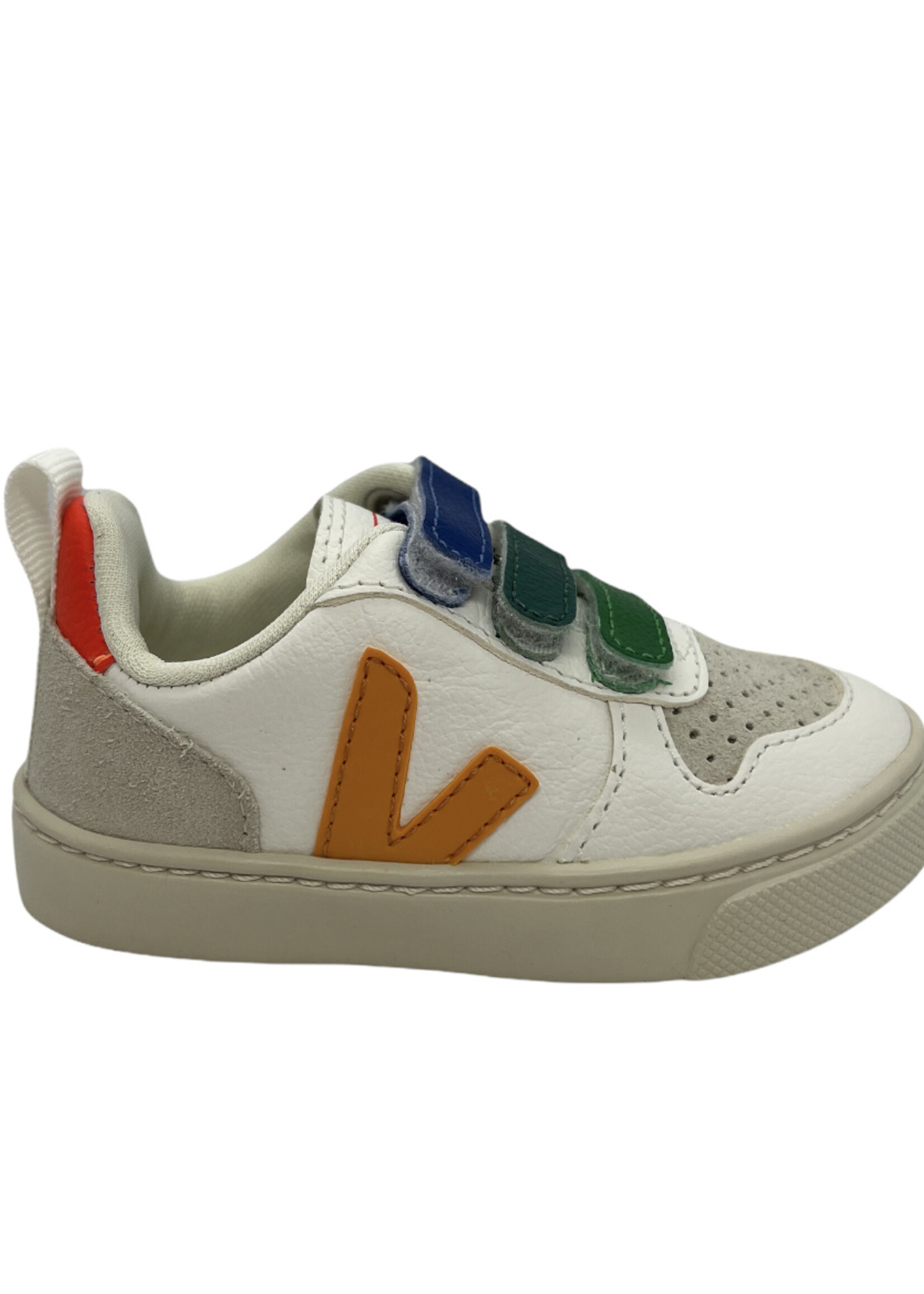 VEJA small V-10 velcro multico extra white ouro