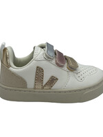 VEJA small V-10  velcro multico extra white shiny