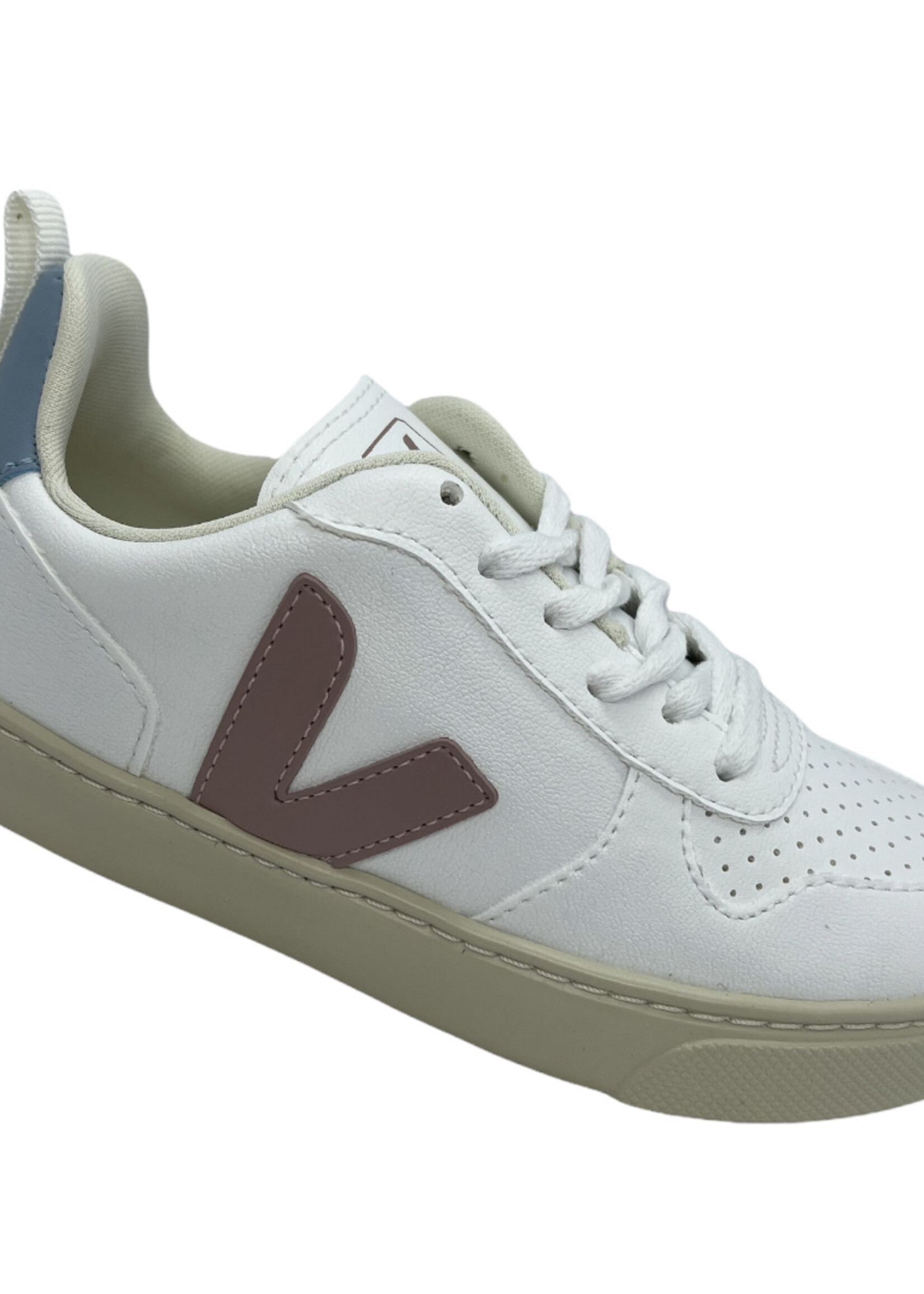 VEJA small V-10 laces white babe steel