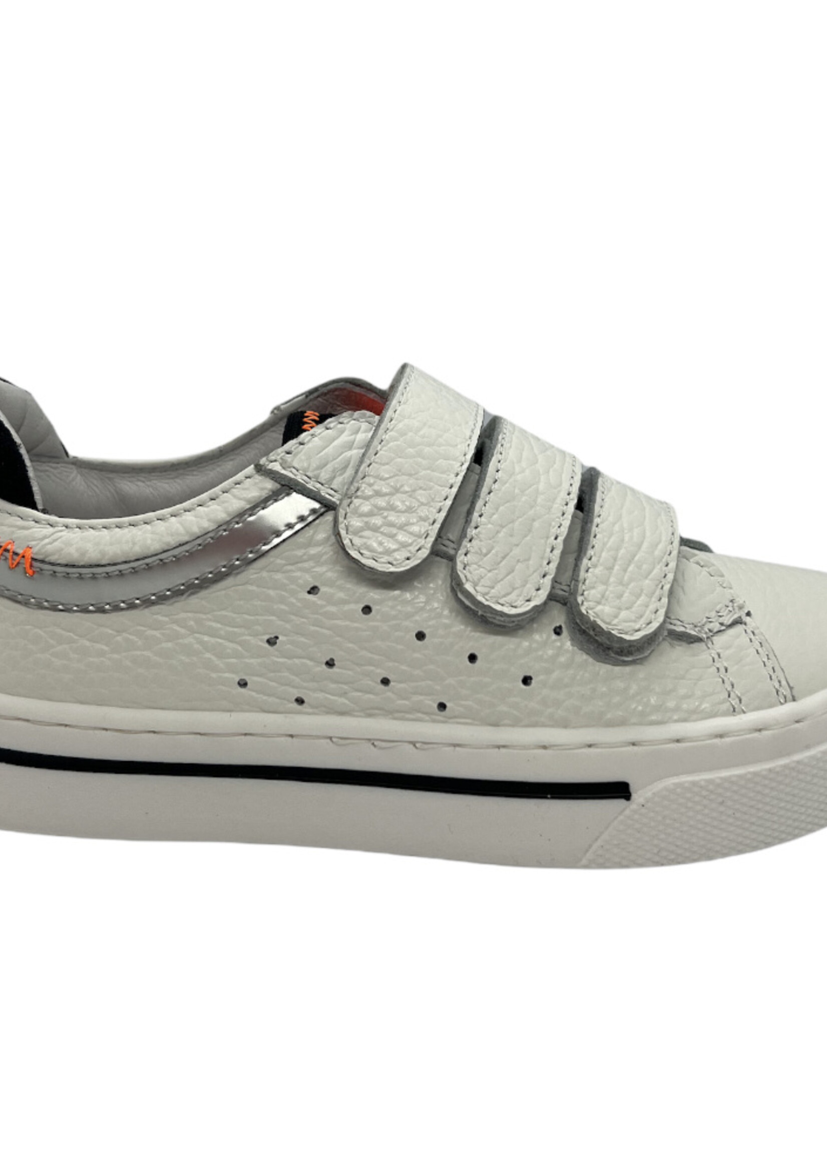 sneaker dollaro wit grijs oranje velcro