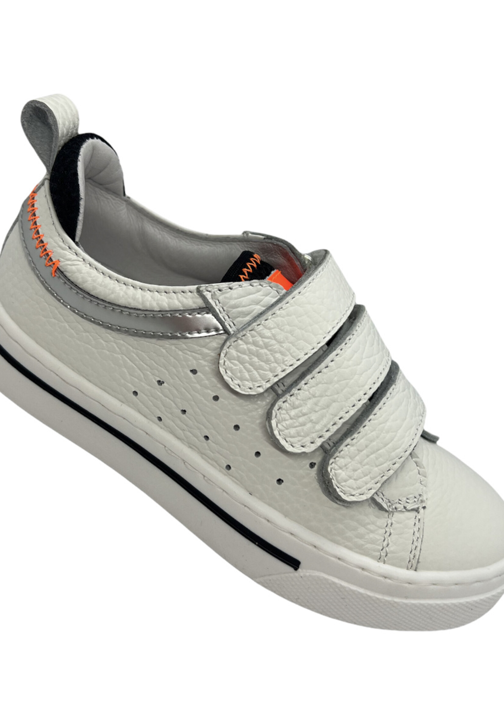 sneaker dollaro wit grijs oranje velcro