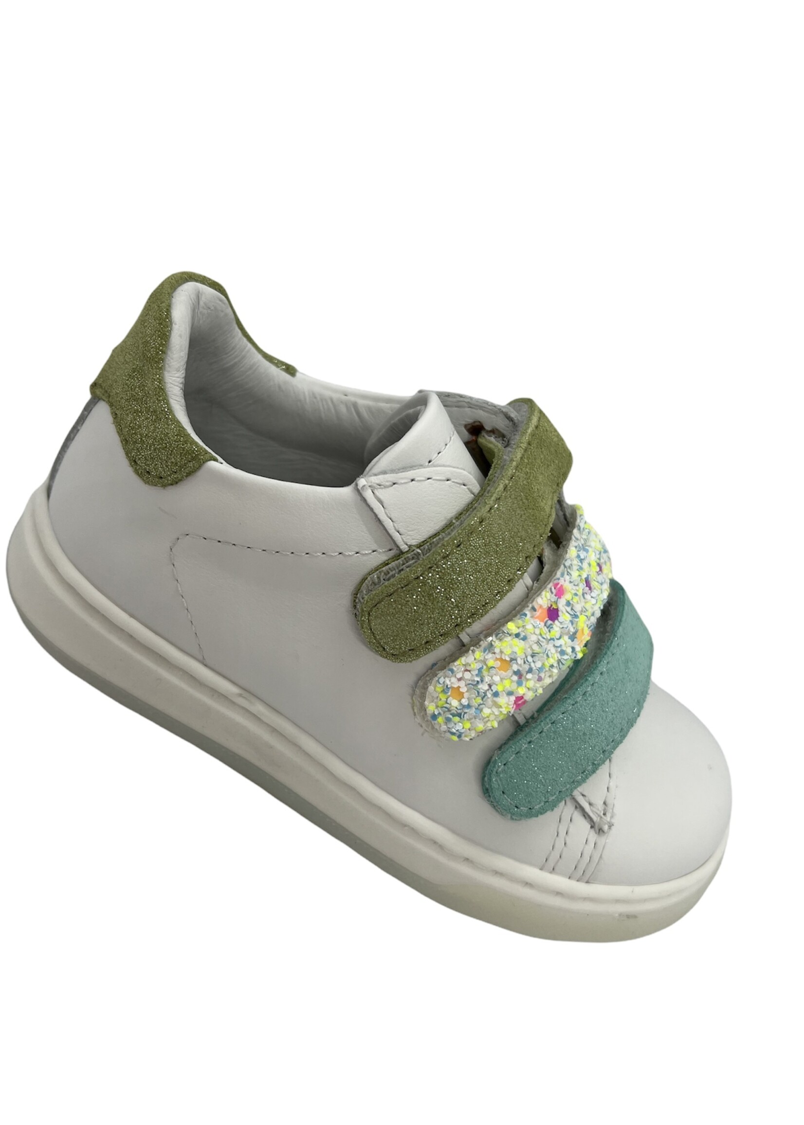 La Triboo 8711 sneaker velcro groen blauw glitter