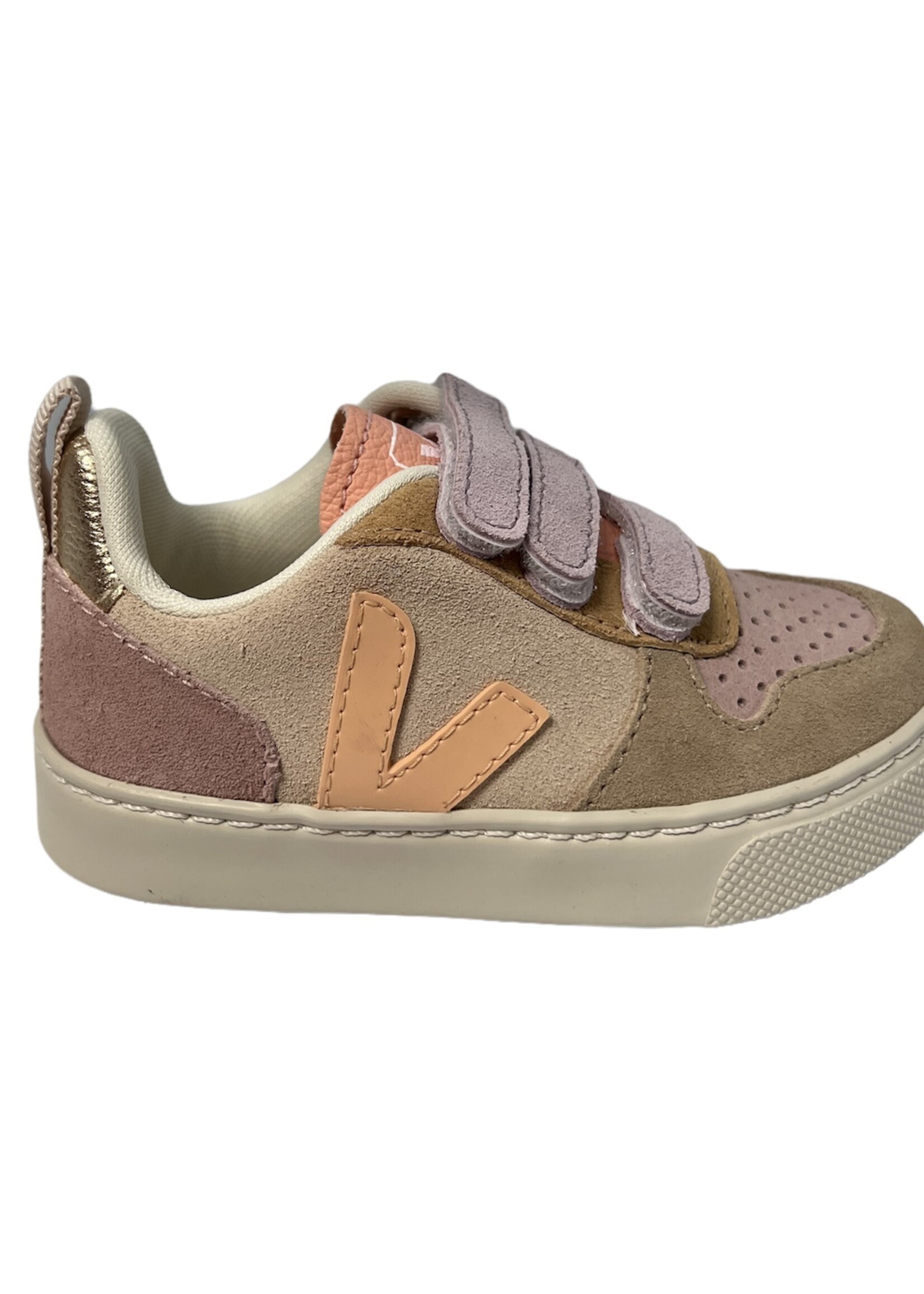 VEJA small V-10 suede multico sable