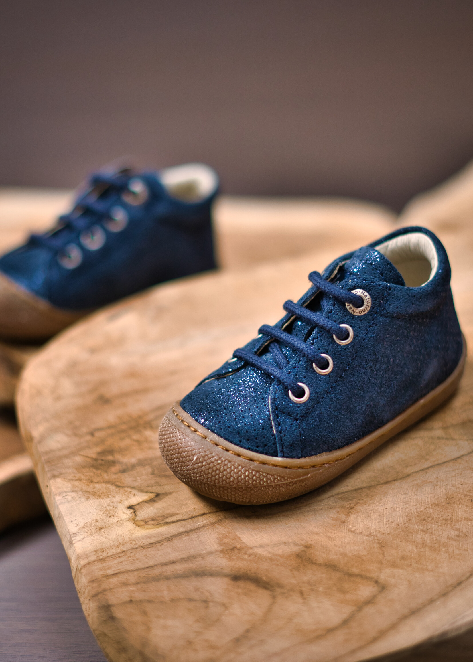 Naturino cocoon suede met dots blue