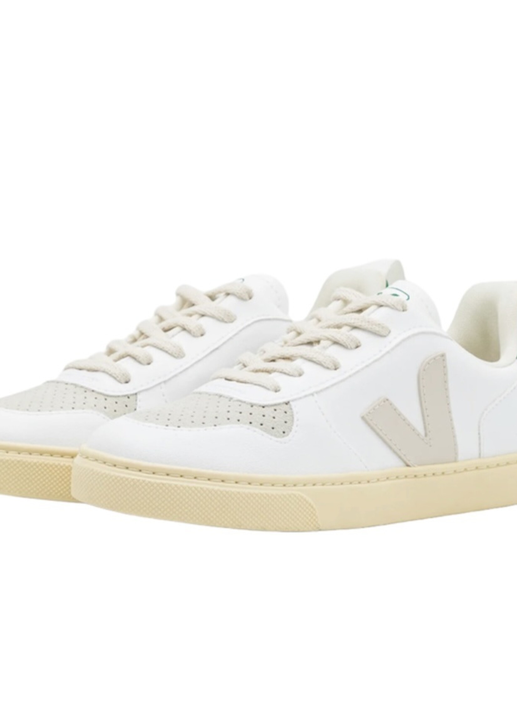 VEJA small V-10 laces white  pierre emeraude