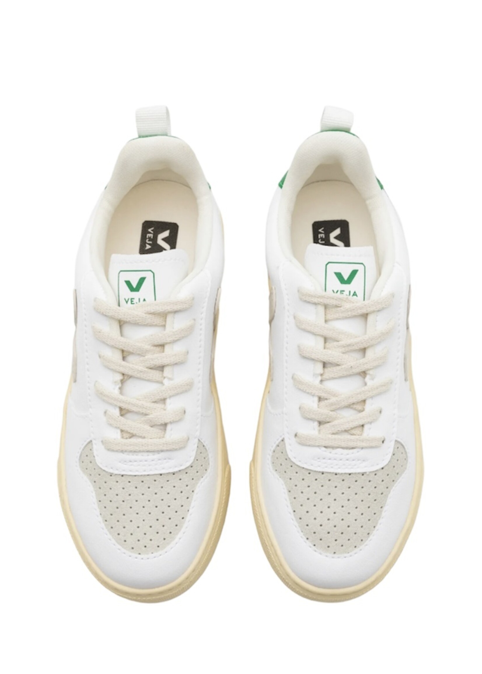 VEJA small V-10 laces white  pierre emeraude