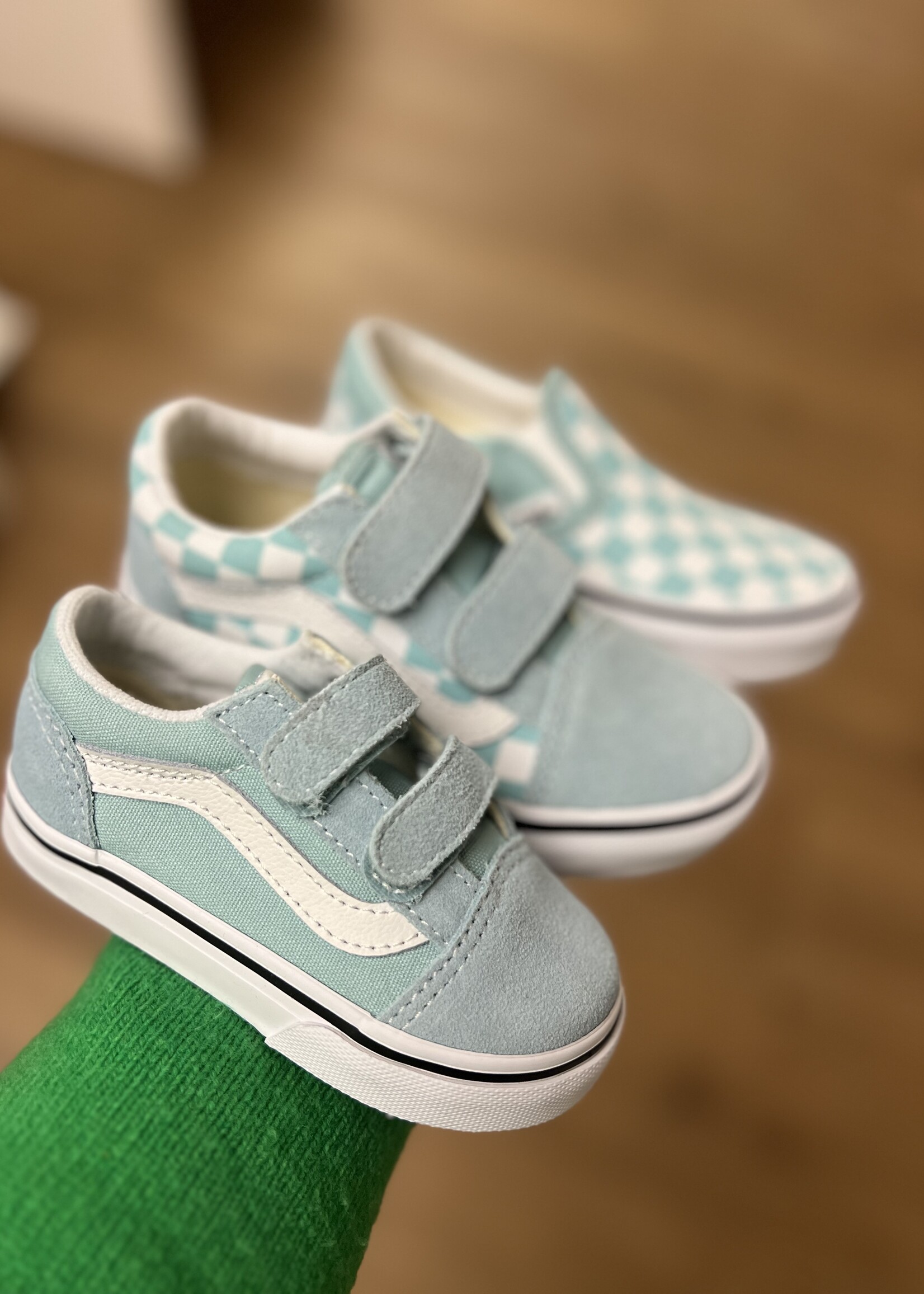 Vans  UY old skool checkerboard theory canal blue velcro