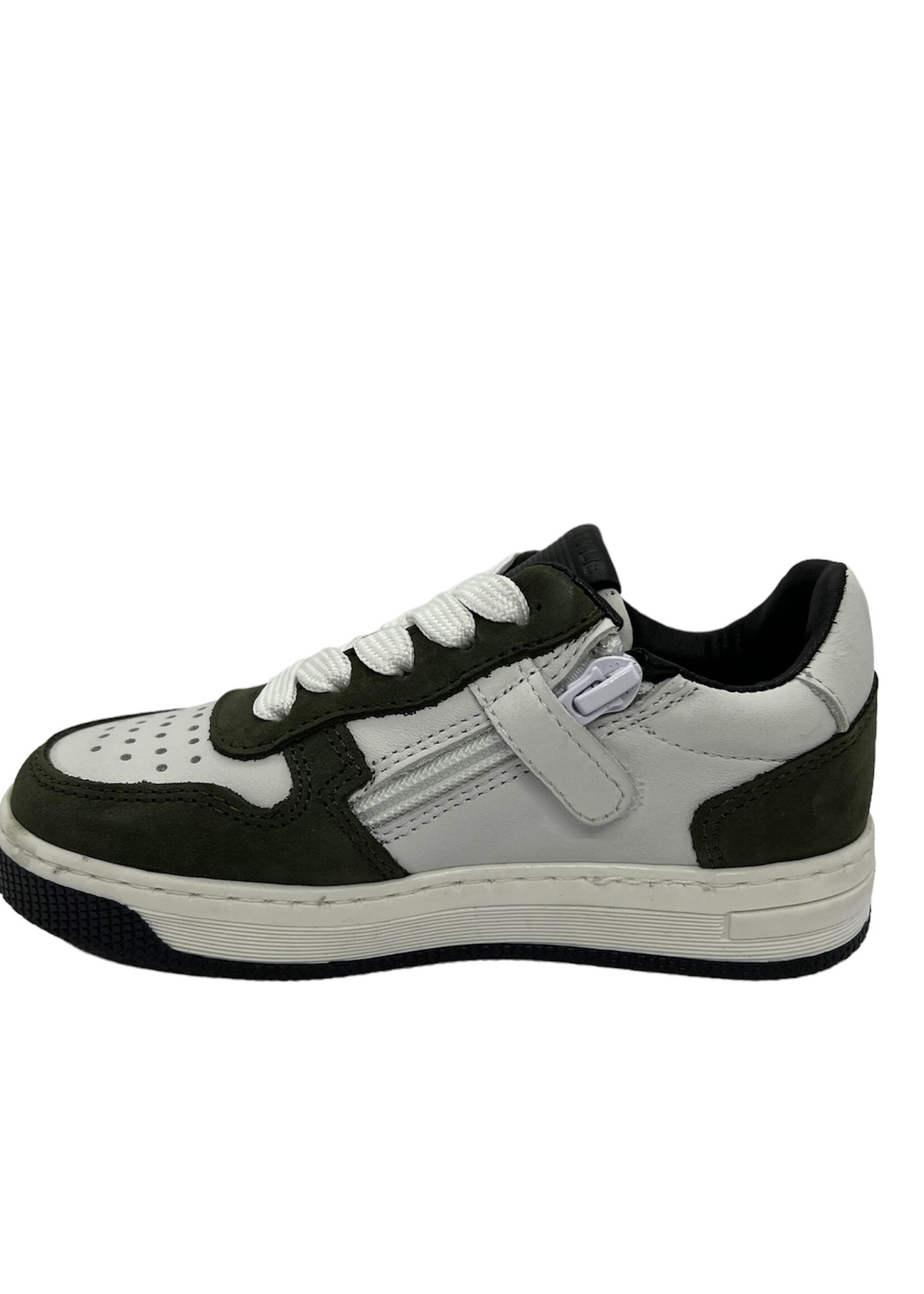 HIP H1618 sneaker groen wit veter/rits