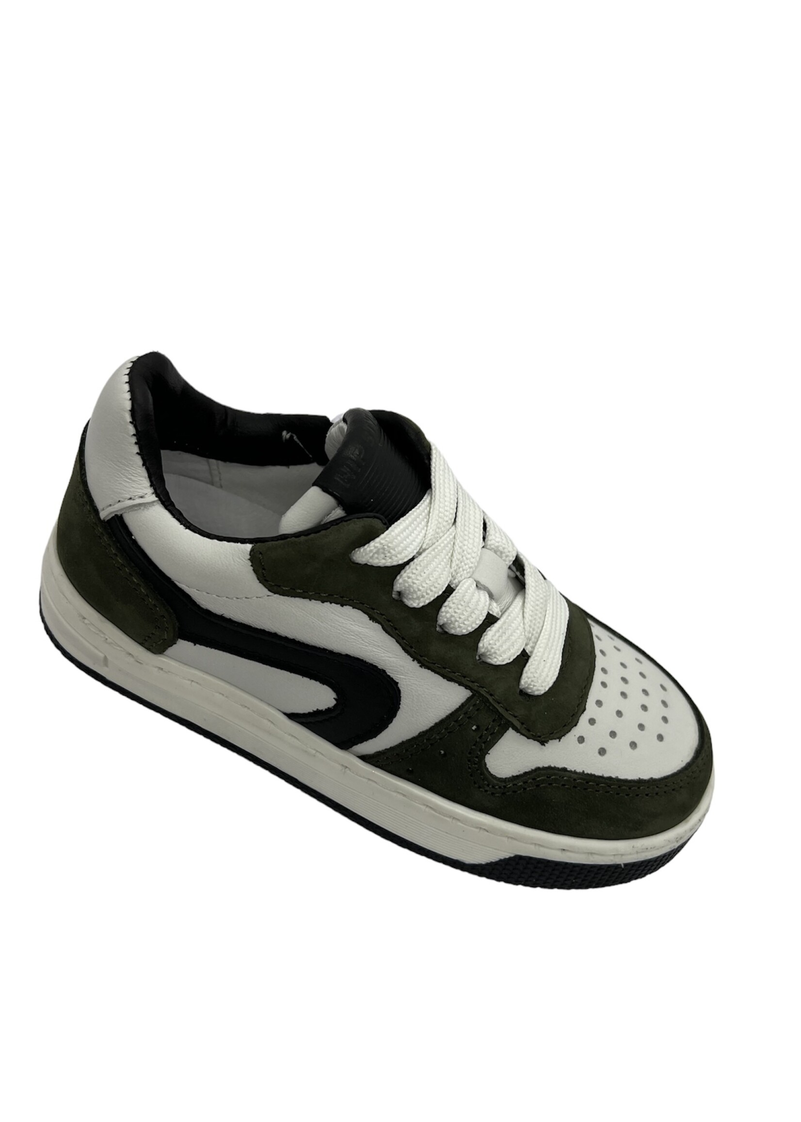 HIP H1618 sneaker groen wit veter/rits