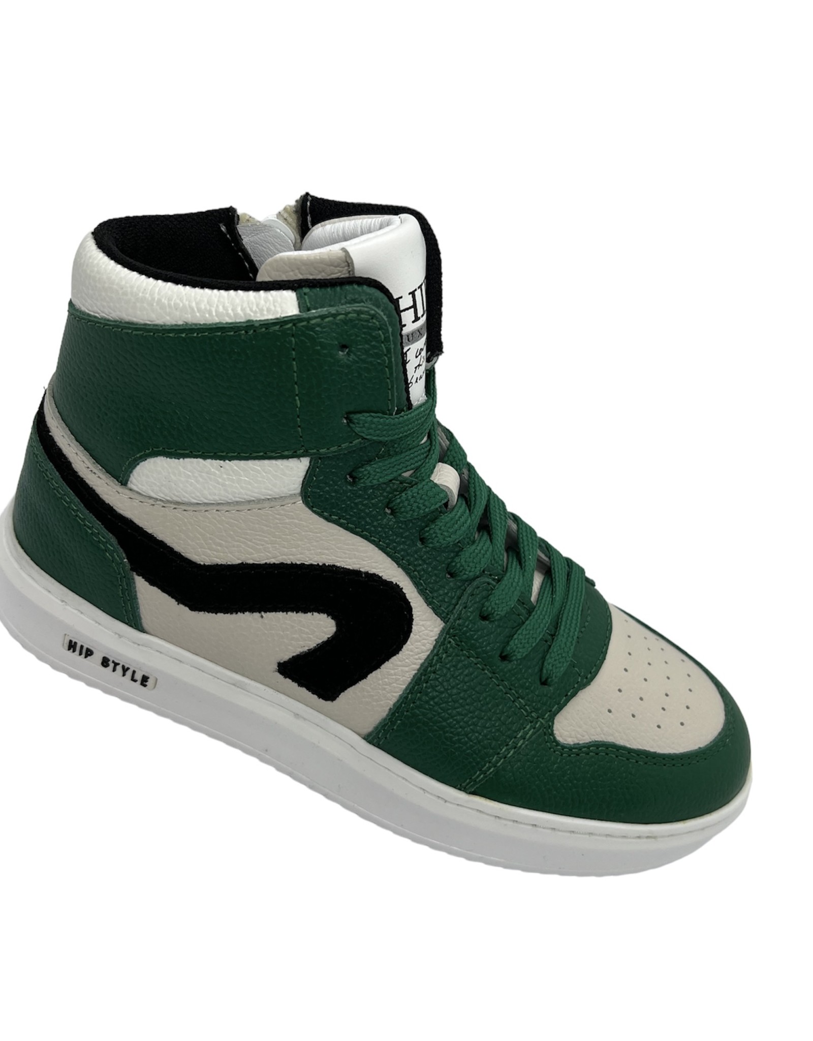 HIP  H1665 hoge sneaker wit/groen