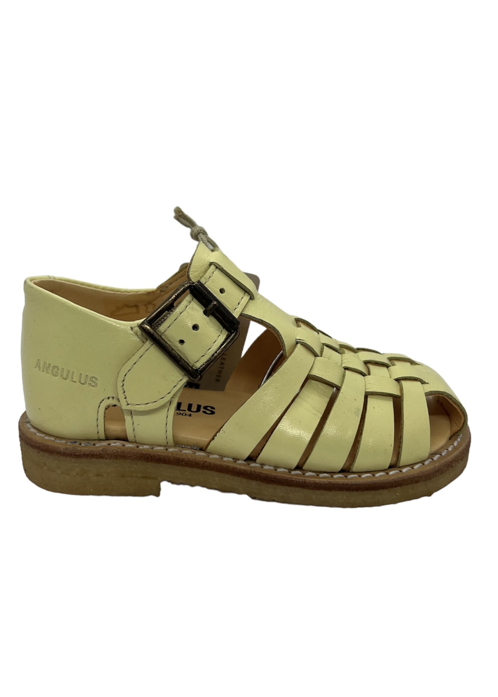 Angulus 0616 sandal with adjustable velcro closure light yellow